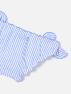 Cric slip de baño de seersucker a rayas azul claro 