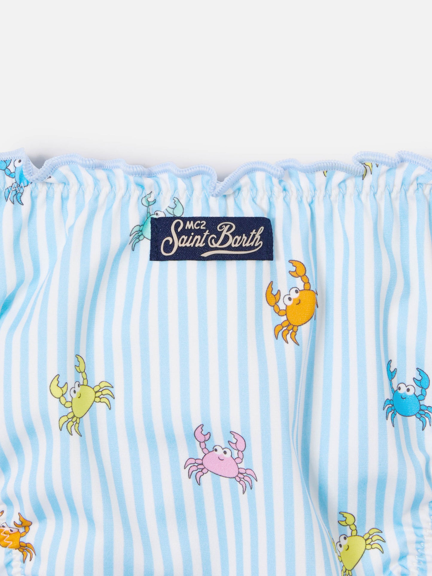 Slip mare Cric a righe azzurre con stampa granchietti