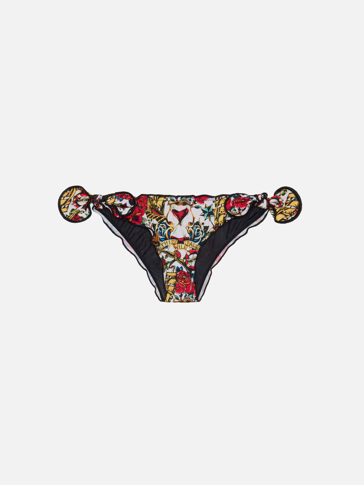 Girl swim briefs with tattoo print - MC2 Saint Barth