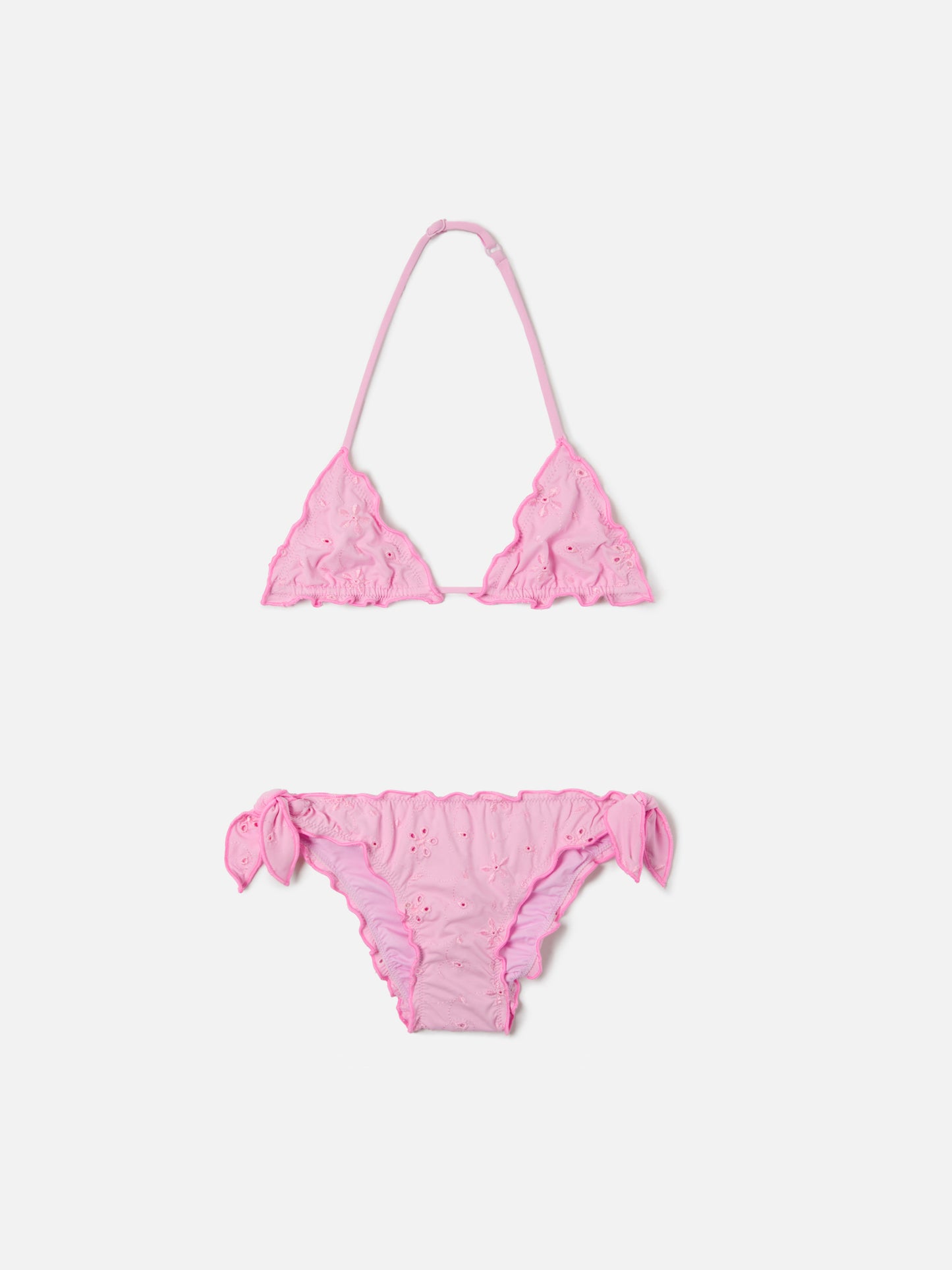 Cris sangallo bikini in pink with ruffled edges