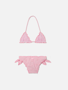 Cris sangallo bikini in pink with ruffled edges