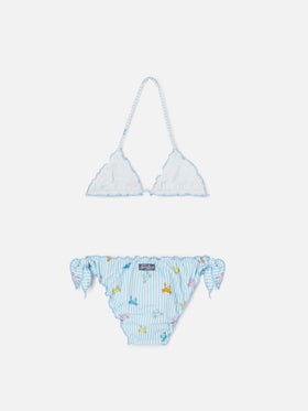 Cris stretch bikini with striped and crab print