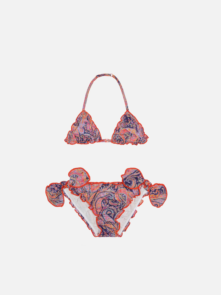 Bikini da bambina a triangolo con stampa Liberty | EDIZIONE SPECIALE LIBERTY