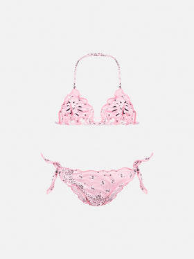 Cris klassischer Triangel-Bikini mit Bandanna-Print