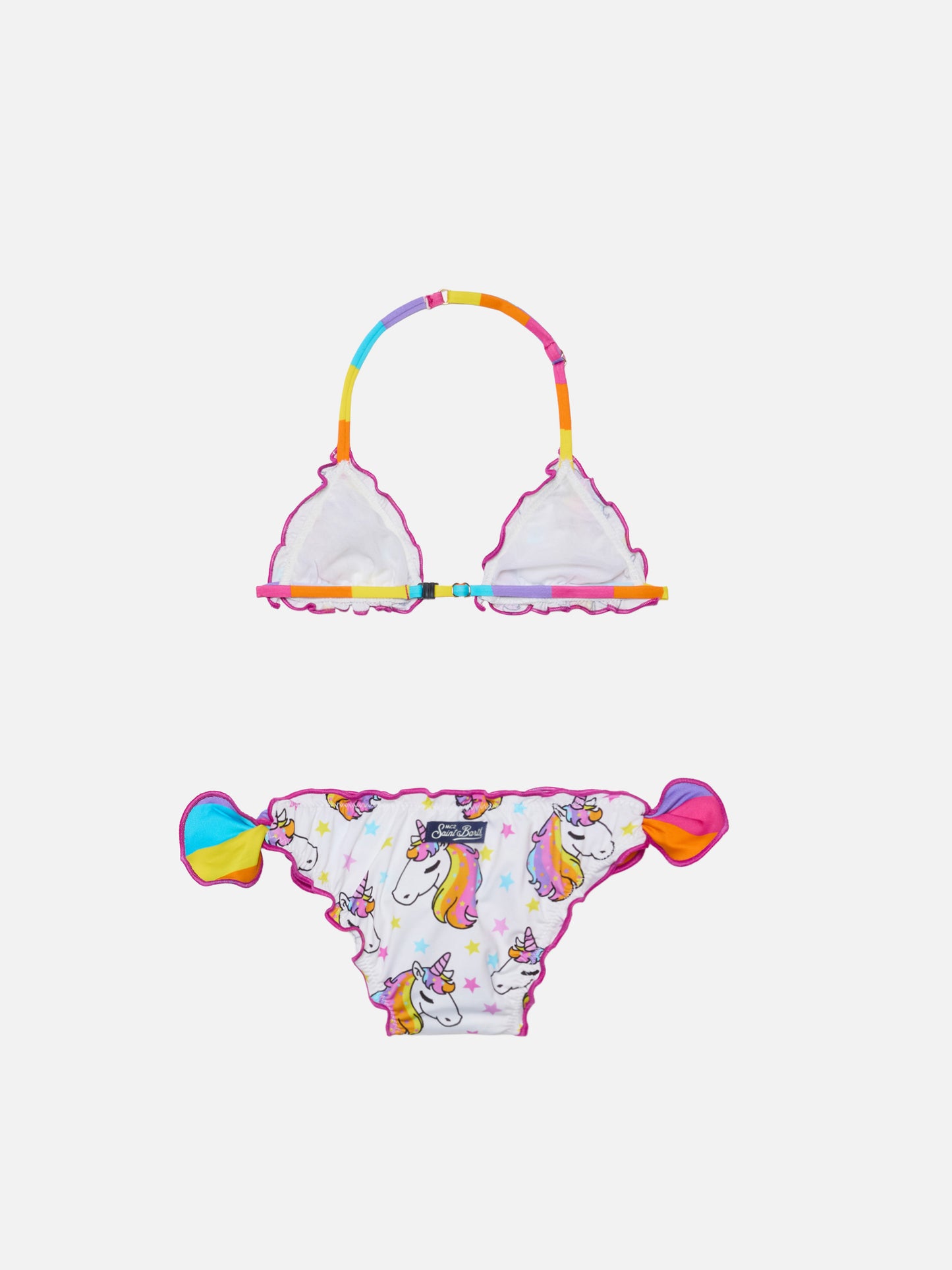 Cris classic triangle bikini with unicorn print