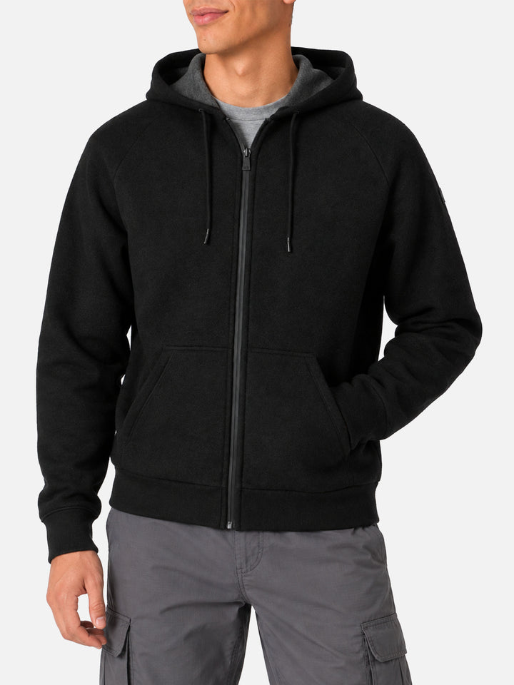 Carrel Sweatshirt aus technischem Gewebe in Uni-Schwarz 
