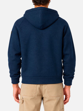 Sweat-shirt Carrel en tissu technique bleu marine uni 