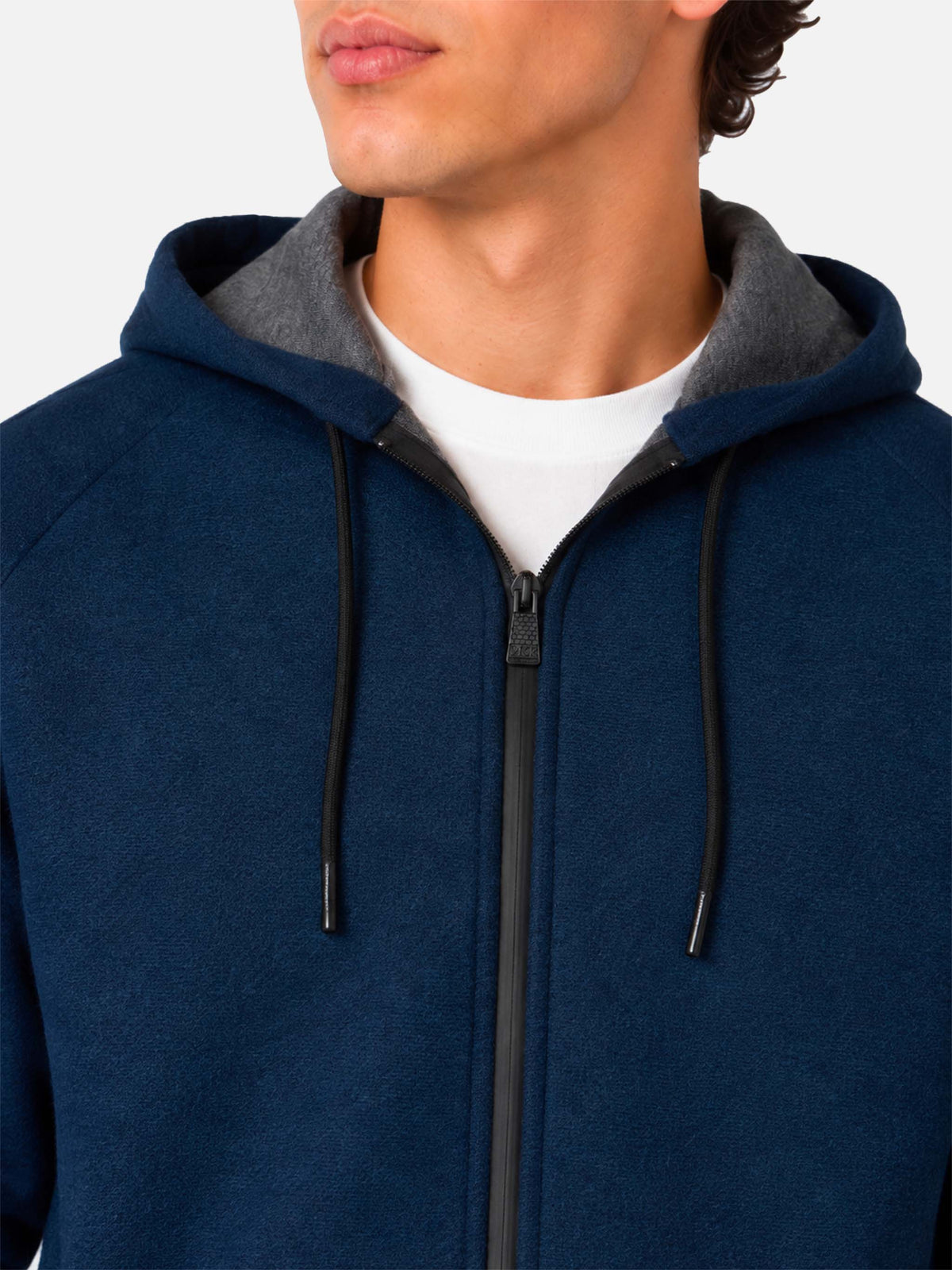 Sweat-shirt Carrel en tissu technique bleu marine uni 