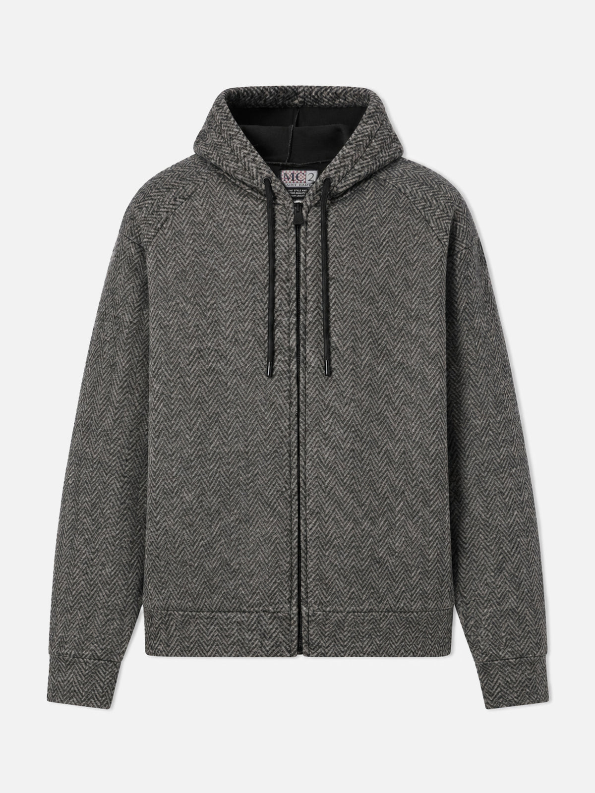 Veste Carrell en laine à chevrons avec zip et capuche 