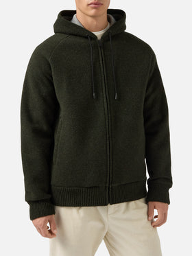 Giacca Carrell knit con zip e cappuccio verde militare