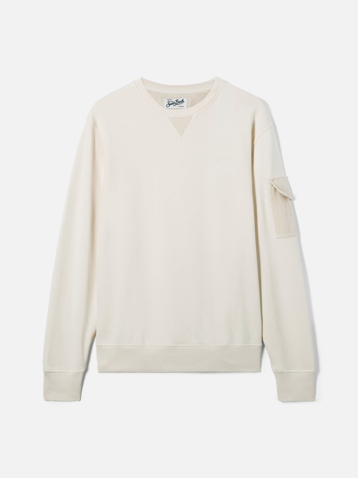 Sweat-shirt en polaire Chester Cream avec poche sur la manche 