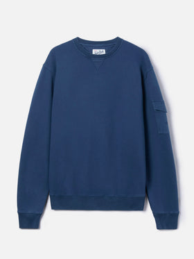 Navy blue Chester fleece sweatshirt with sleeve pocket