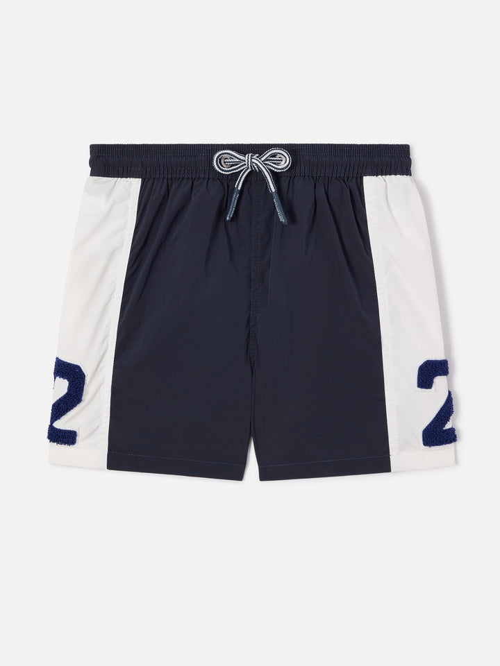 Badeshorts Cup Jr mit Streifen und Patch 