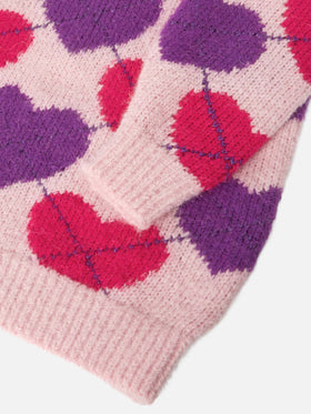 Half-turtleneck knitted dress Cutie Soft with argyle jacquard