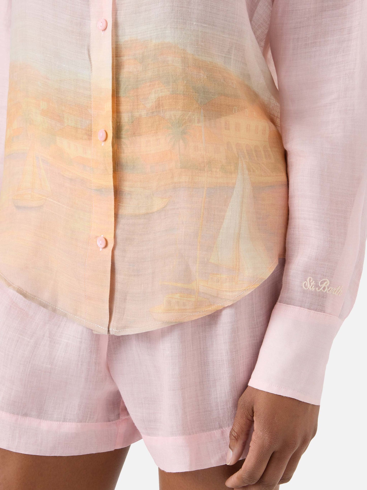 Camicia Cristal in ramie con stampa sunset