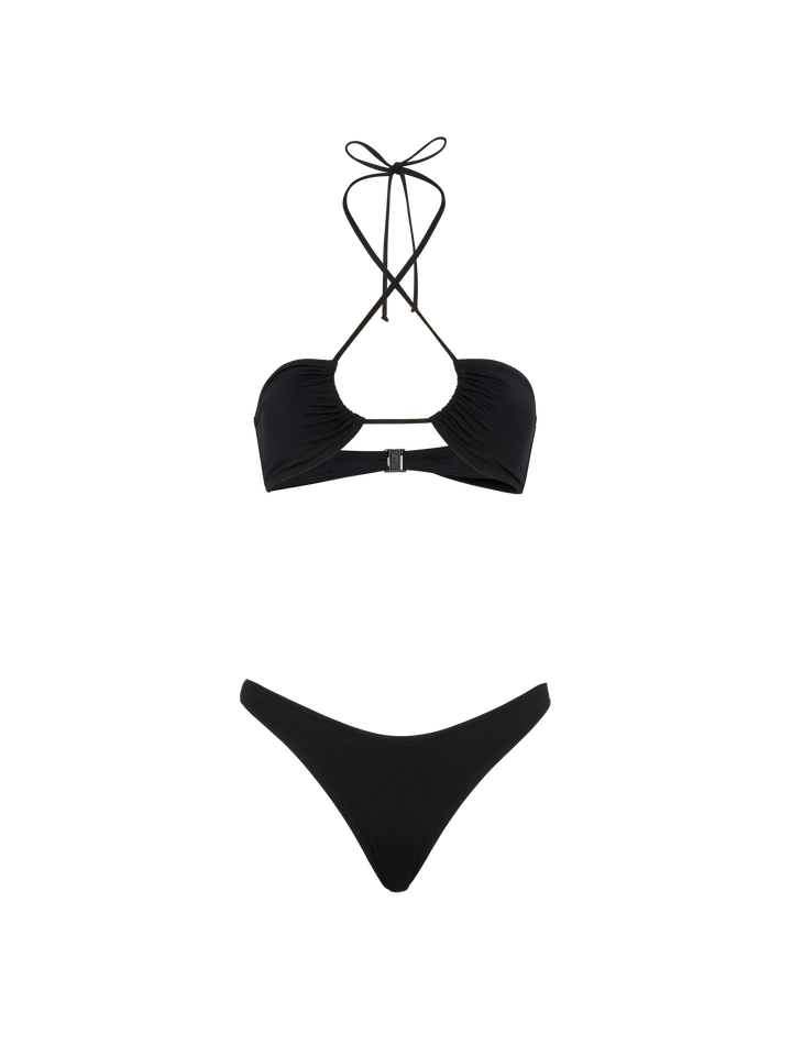 Dahlia Lido black bikini with bandeau top and classic briefs