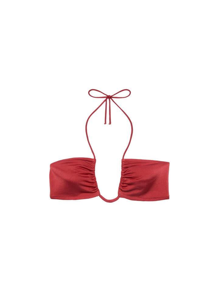 Dahlia shimmer brick red bandeau top - MC2 Saint Barth