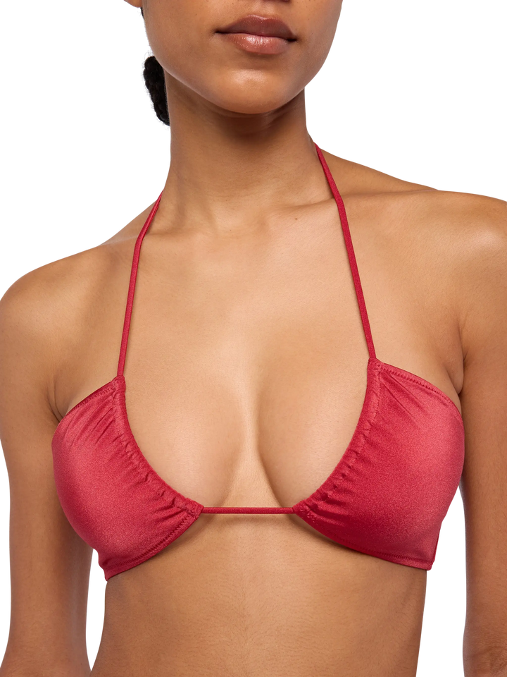 Noelle shimmer brick red cheekiest swim briefs - Dahlia shimmer brick red bandeau top