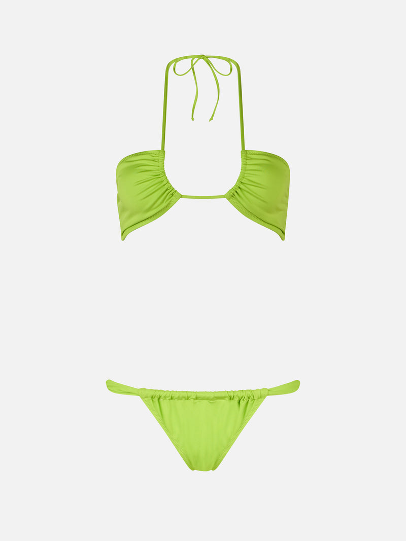 Bikini a fascia verde lime da donna Dahlia Noelle