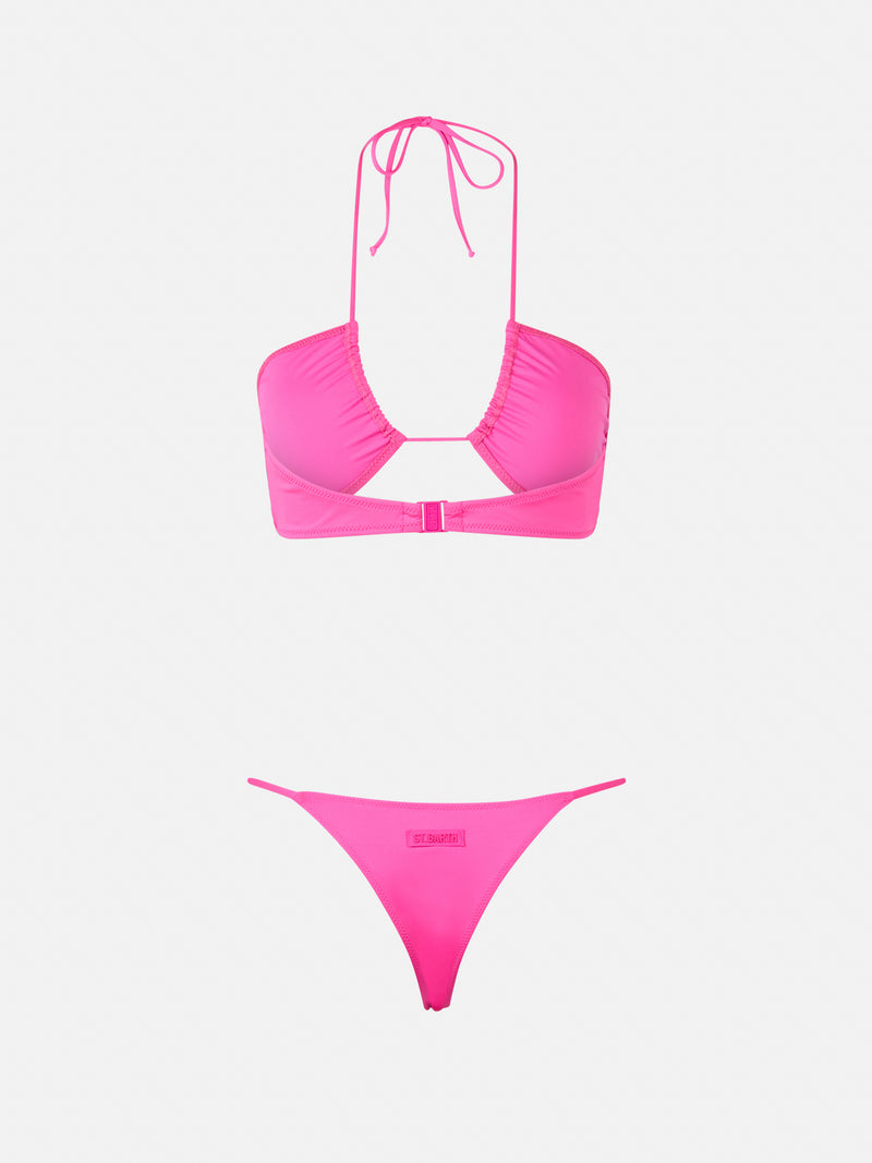 Woman fuchsia bandeau bikini Dahlia Jodene