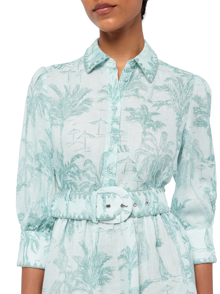 Daisi toile de jouy linen dress