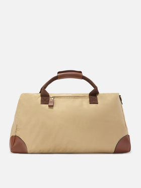 Borsone Daily in nylon beige con logo ricamato