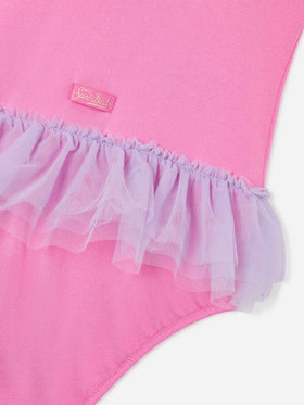 Maillot de bain une-pièce Dancer avec volant en tulle et cœurs pailletés 