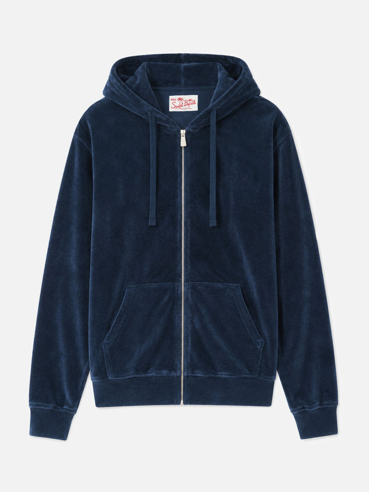 Hoodie Danny aus Terry mit Reißverschluss und St. Barth-Stickerei 