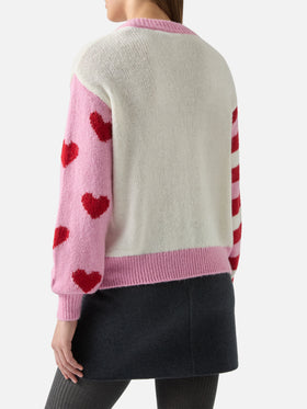 Alpaca sweater Danya with Sarà perchè ti amo embroidery