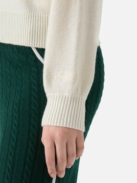 Girocollo Danya bianco con patch Cortina Habitué