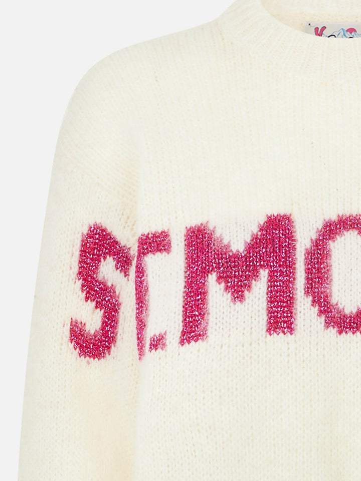 Boxy shape soft sweater Danya Jr with St. Moritz lurex jacquard