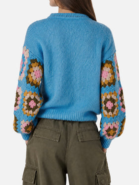 Danya Soft Crochet hellblauer Pullover 