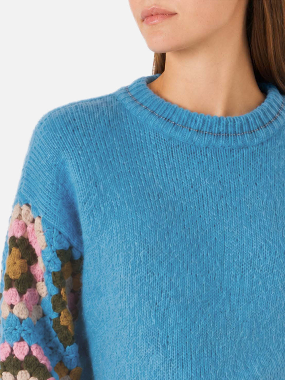 Danya Soft Crochet hellblauer Pullover 