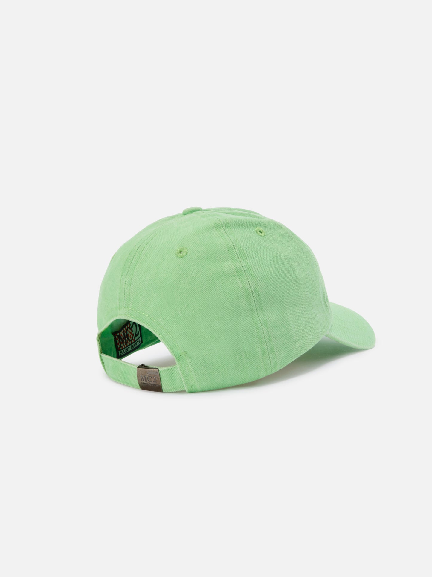 Davis light green cotton baseball cap with embroidered logo