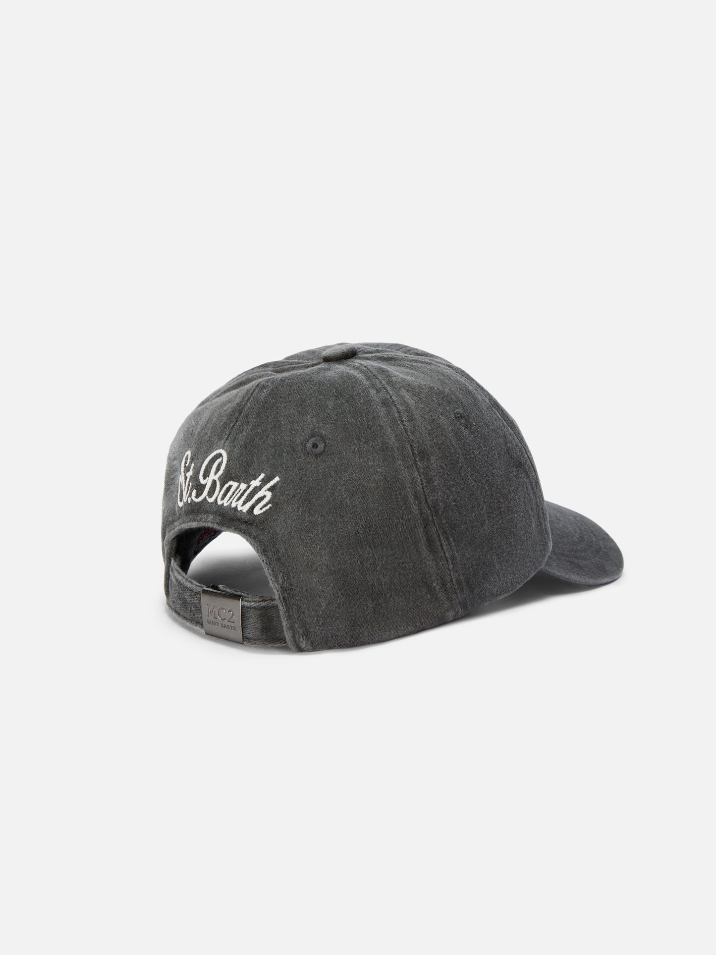 Cappello con visiera Davis in denim con ricamo My life is complicated