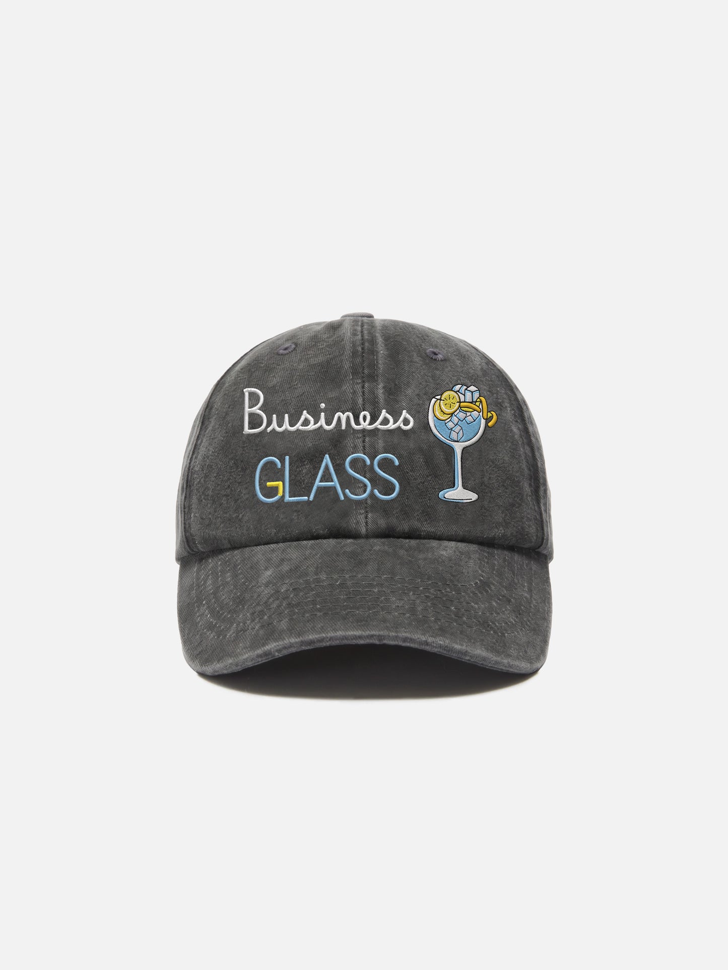 Davis Denim-baseball-Cap in Schwarz mit Business-Gläser-Stickerei 