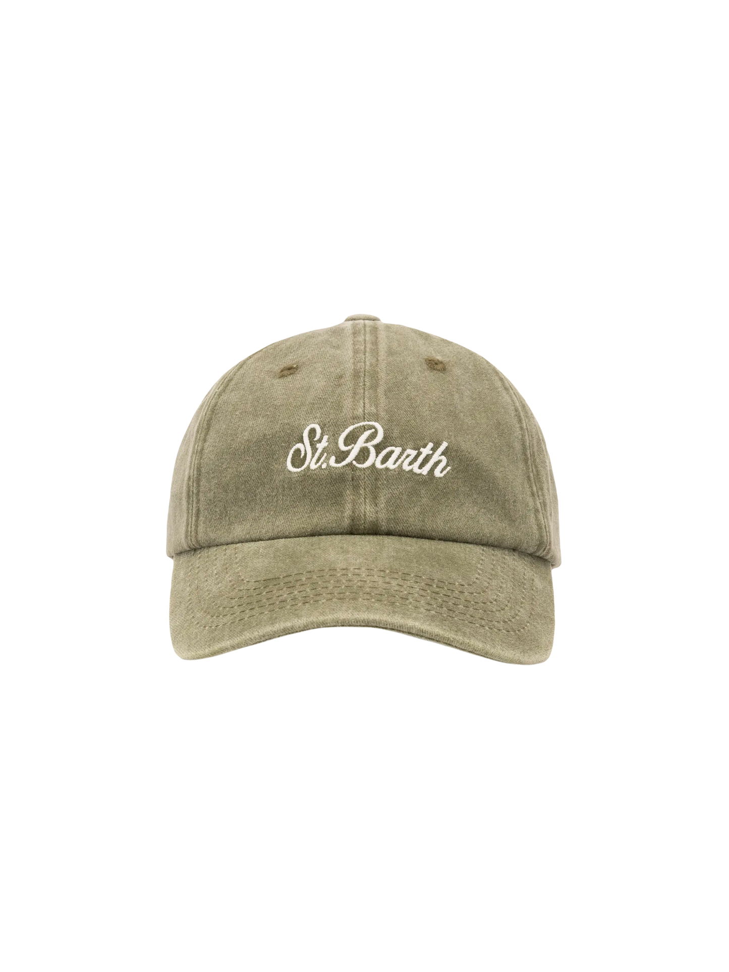 Davis military green denim Ball Cap with St. Barth embroidery