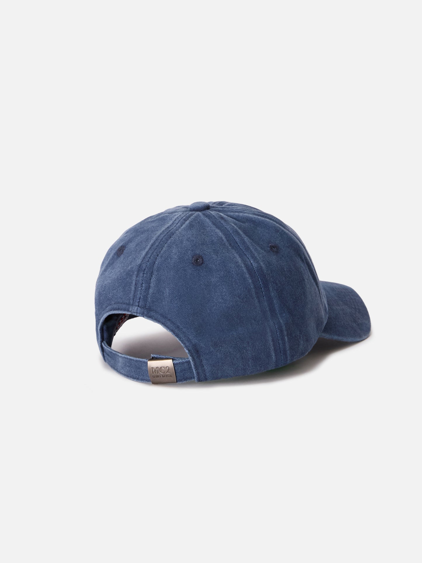 Cappellino Davis con visiera in denim blu con logo ricamato