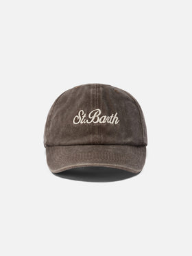 Davis brown Ball Cap with St. Barth embroidery