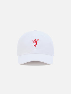 White Davis cotton baseball cap with AS Cannes dragon embroidery | AS CANNES SPECIAL EDITION