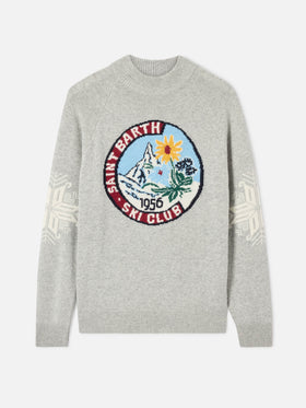 Maglione da uomo mezzo dolcevita con jacquard nordico
