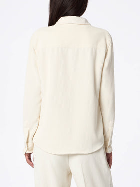 Woman beige corduroy-like shirt Deer - MC2 Saint Barth