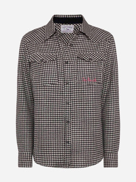 Wool shirt Deer with pied de poul print - MC2 Saint Barth