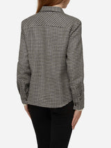 Wool shirt Deer with pied de poul print