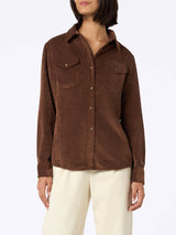 Woman shirt Deer corduroy brown