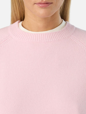 Jersey de punto de lana Pink Delphine con cuello redondo 