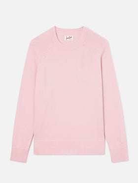 Maglia girocollo Delphine rosa in lana