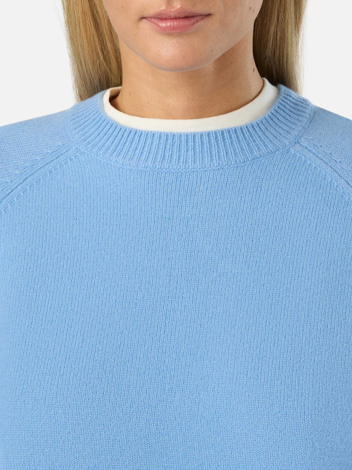 Pull ras-du-cou en laine Delphine Light blue 