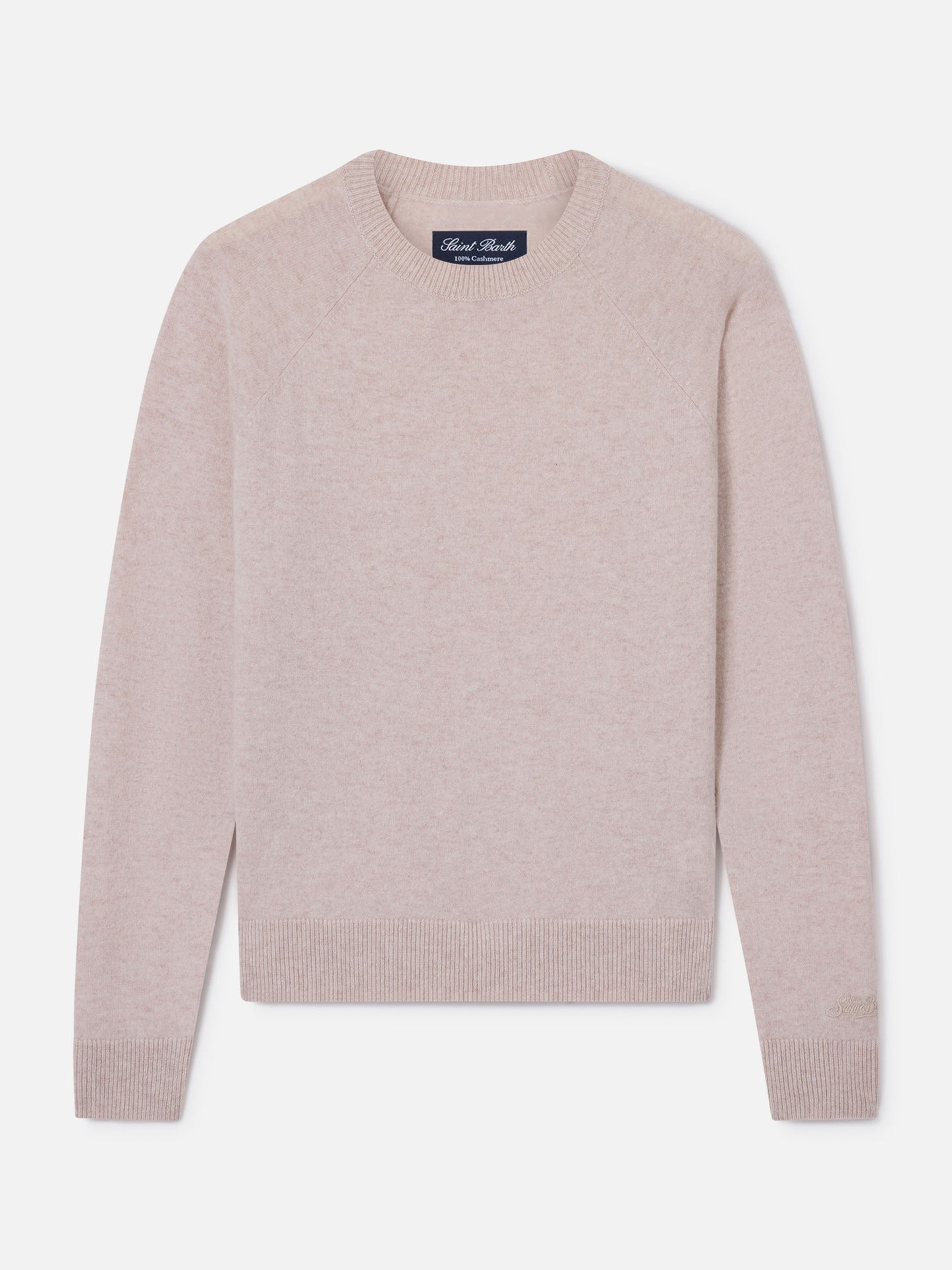 Pull à col rond en cachemire Delphine en beige 