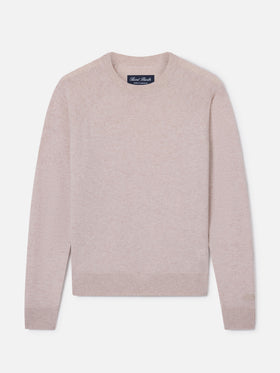 Delphine Cashmere-Rundhalspullover in Beige 